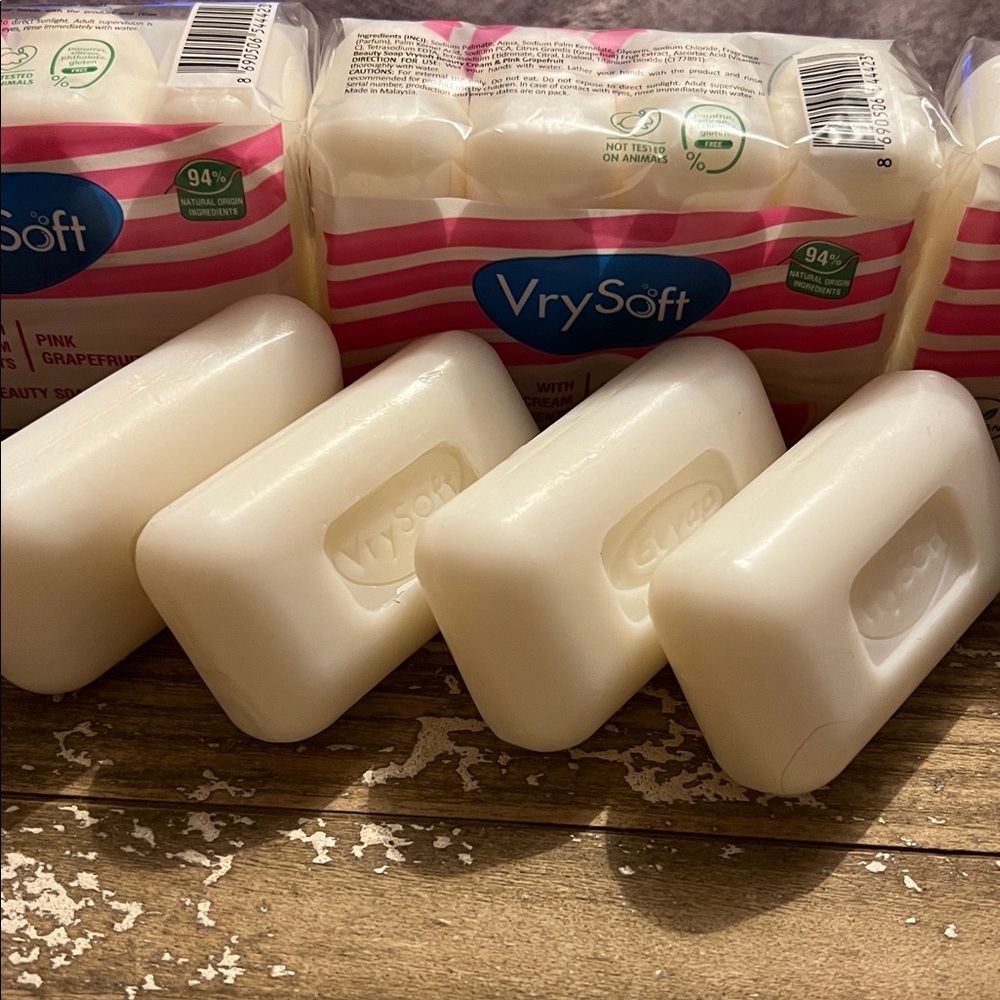 FOUR VEGAN PINK GRAPEFRUIT BEAUTY SOAP BARS